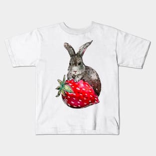 Strawberry Bunny Kids T-Shirt